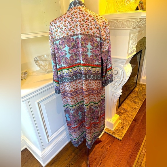 Alice + Olivia Multi pattern / color Floral Print Long Kimono Size Medium/large - Picture 4 of 9